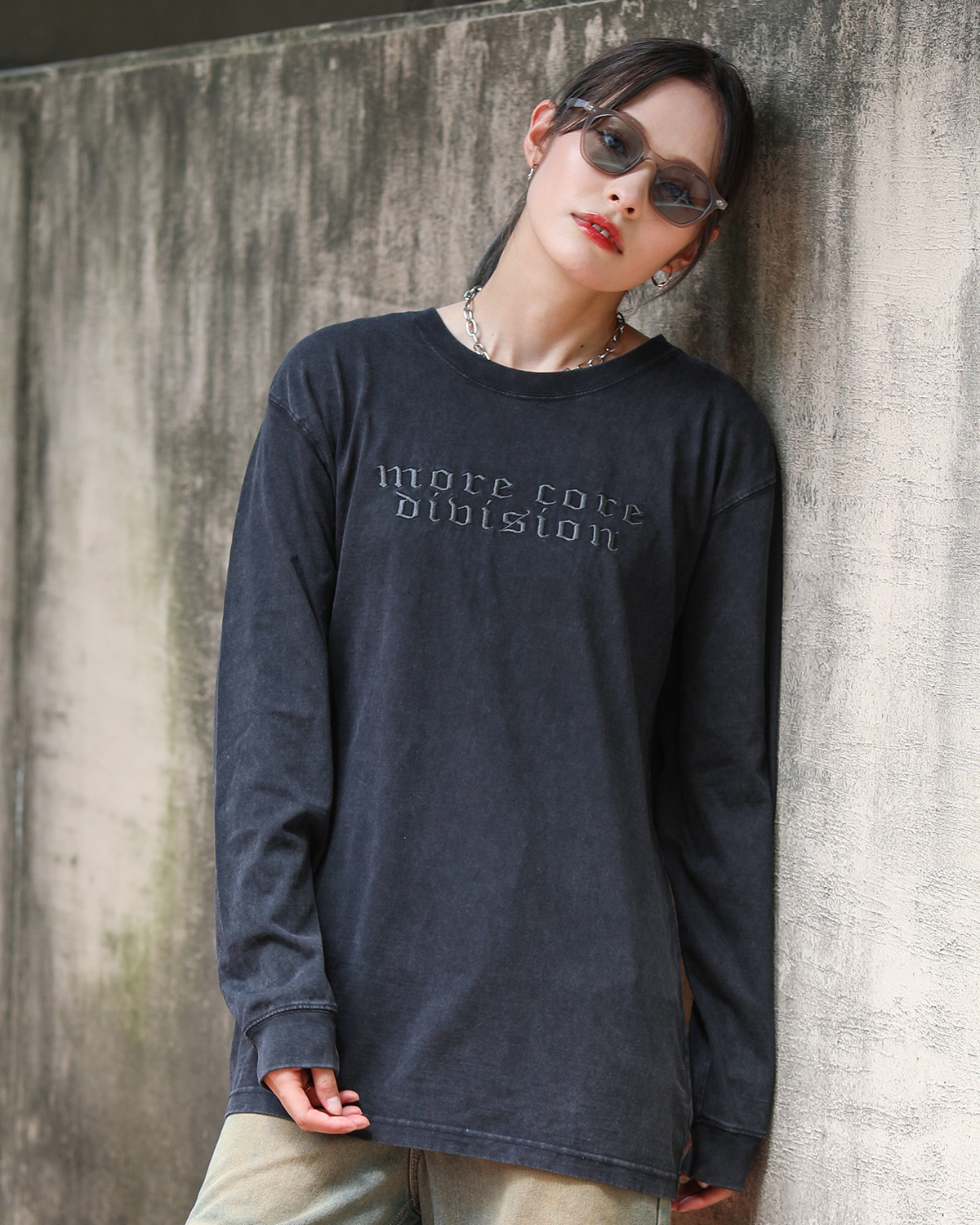 Washed long sleeve T-shirt